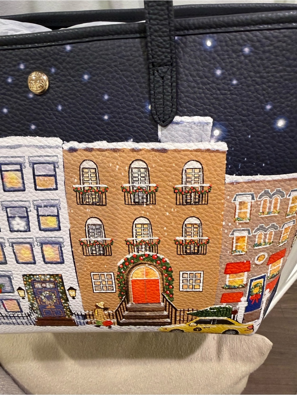 Talbots Holiday Street Scene Tote - Picture 9 of 9